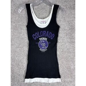 Colorado Rockies Womens S Black White Tank Top Baseball Genuine Merchandise